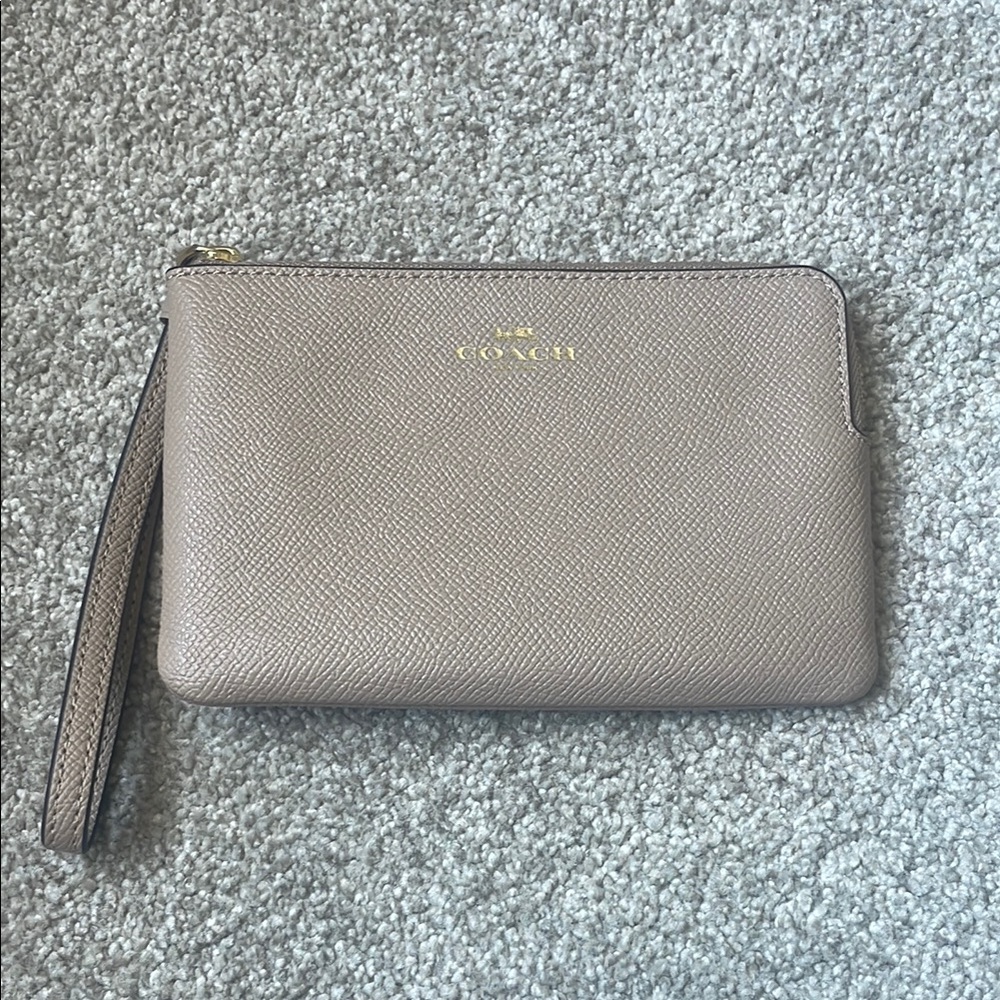 Coach Taupe Wristlet